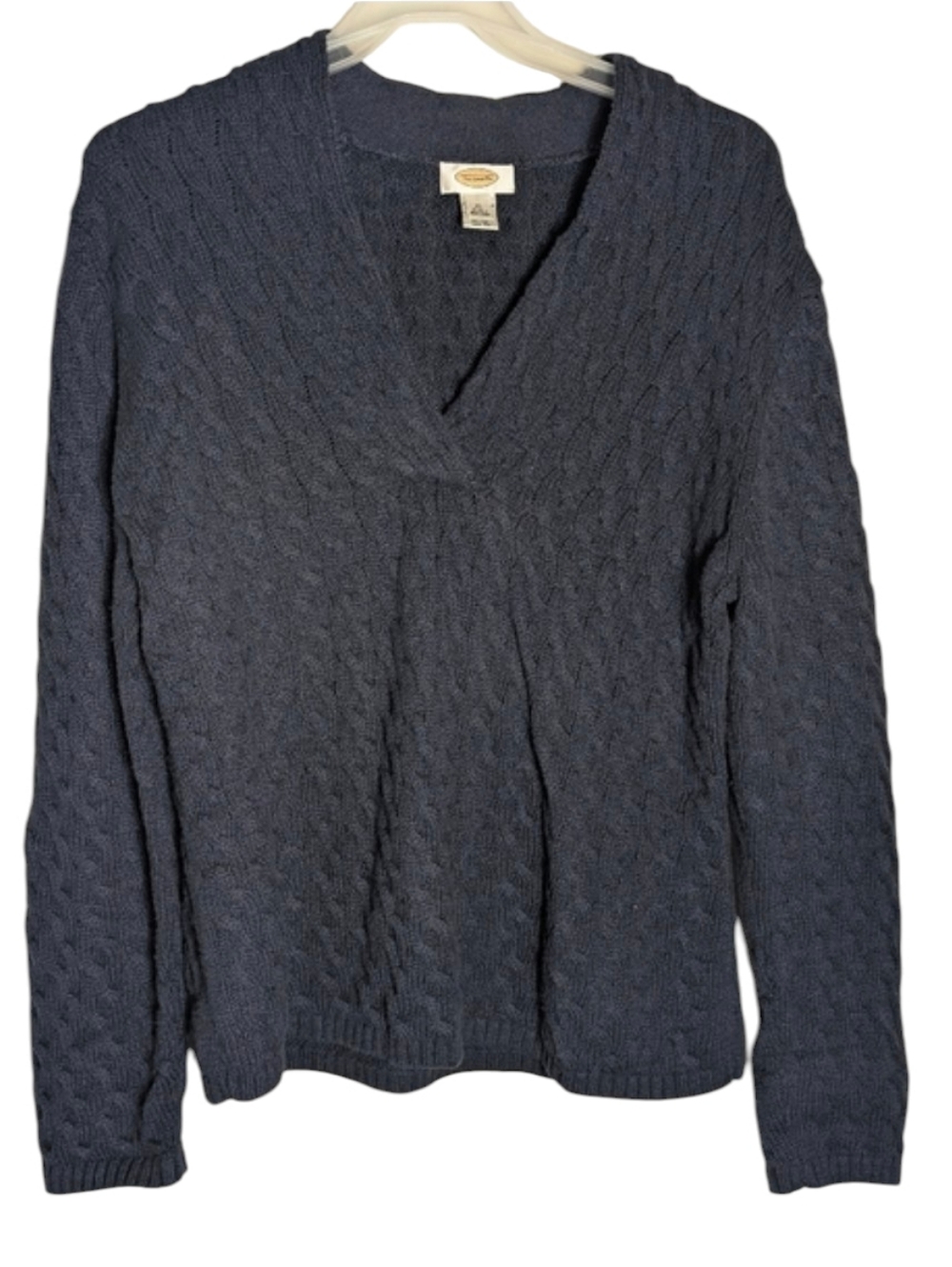 Talbots Women's Fishermans Sweater 90s Y2K Cable Knit Cotton‎ Chunky Grandpa XL